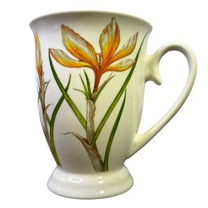 PS Portmeirion Studio Botanical Bird of Paradise Coffee Mug Tea Cup White Orange